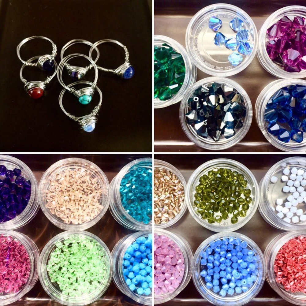 BNWT•MADE 2 ORDER•WIREWRAP SWAROVSKI MIDI RING